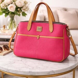 👜 Dooney & Bourke Small Daniela Satchel - Dark Pink- EUC- Crossbody